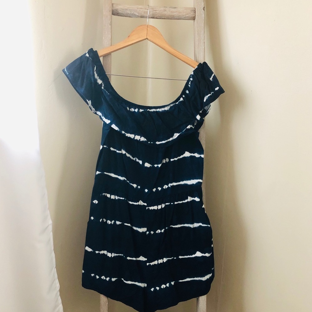 Blue & white romper